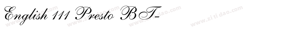 English 111 Presto BT字体转换